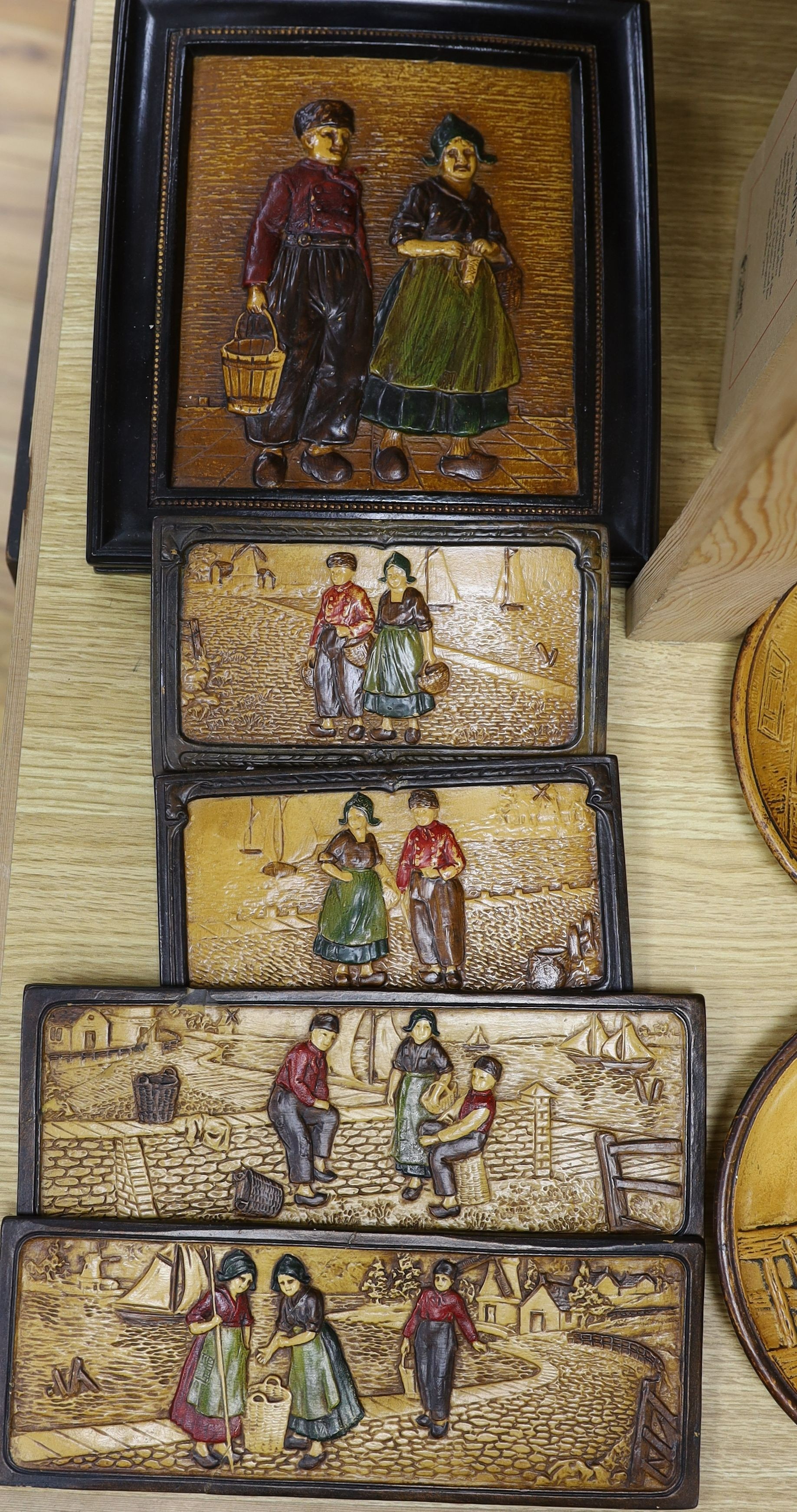 A collection of 8 Bretby Dutch boy and girl wall plaques (8)